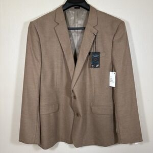 J. Ferrar Men's 52R Ultra Comfort Slim Fit Suit Jacket Brown